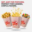 50 Pack Popcorn Boxes Movie Night Popcorn Bags for Party Red and White Popcorn Bags for Popcorn Vintage Snack Box Concession and Carnival Party Supplies, Individual Popcorn Bucket Containers (50)