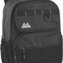 Travel Backpack for Men and Women, Spacious Work Daypack with Water Bottle Pockets (Black) 2 Pack