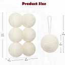 Briful 3.94'' White Christmas Ornament Balls, 6PCS Large Decorative Yarn Balls Xmas Tree Hanging Ornaments with Strings for Holiday Party Christmas Table Vase Decor