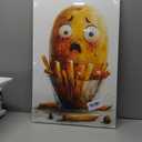 OIQArtOIQ Funny Kitchen Wall Art, Weird Kitchen Wall Decor, Vegetable Paintings Cool Postsers, Food Art, Eclectic Decor Dining Room, Chef Canvas Wall Art Print Artwork, Pickle Pictures