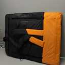 HOPERAN Dual-Sided Heated Stadium Seats for Bleachers with Back Support, 3 Levels Heating Bleacher Seats with Backs and Cushion Wide, 5 Pockets Portable Stadium Chair for Outdoor Sports (Orange)