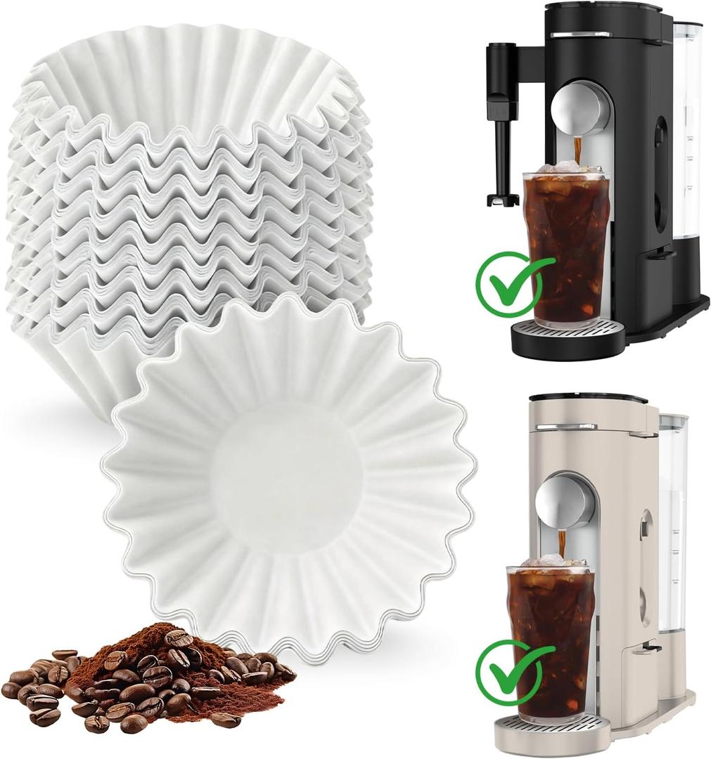 200 Pcs Disposable Coffee Filters for Ninja Pod & Grounds Single Serve Coffee Maker, Basket Small Coffee Paper Filters Compatible with Ninja PB051 PB041 Coffee Maker, 1-2 Cup