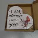 Red Cardinal Sympathy Gift for Loss of Loved One Heart Shaped Wooden Memorial Sign - I Am Always With You