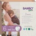 Bambo Nature Hypoallergenic Baby Diapers, Eco-Labelled Sustainable Diapers, Enhanced Leakage Protection, Totally Chlorine-free, Skin Friendly, and Super Absorbent - Size 6 (144 Count)