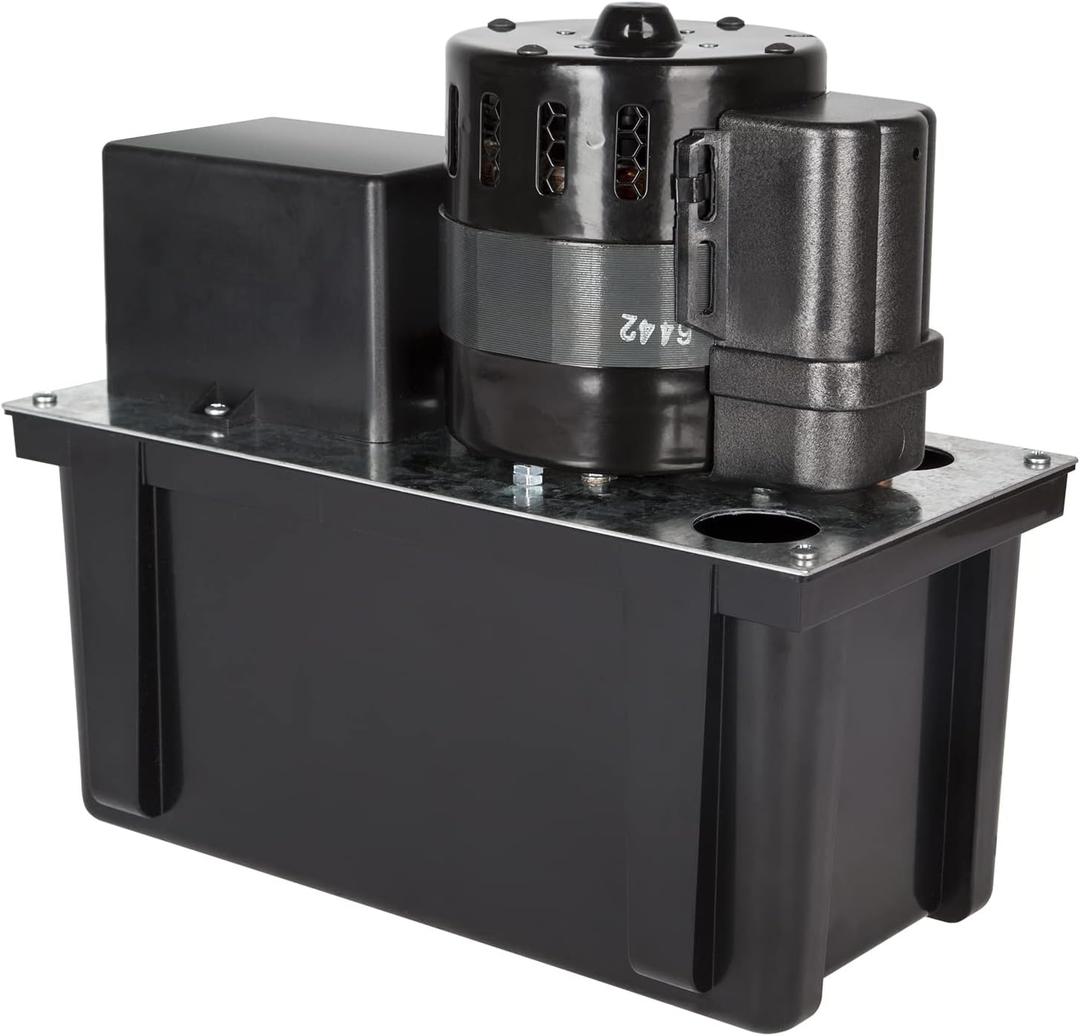 Little Giant VCL-45ULS 115 Volt, 1/5 HP, 450 GPH, Automatic Condensate Removal Pump with 1-Gallon Tank and Safety Switch, 6-Ft. Cord, Black, 553240