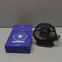 SWEETFULL 6.5 Inch USB Small Desk Fan, 3 Speeds Quiet Portable Desktop Table Fan, 360 Adjustment Personal Mini Fan for Home Office Car Outdoor Travel (Black Wood Grain)