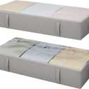 2-Pack Under Bed Storage Containers, 6 Inches Tall Underbed Clothes Storage Organizer Bin with Sturdy Sidewalls/Bottom, Underbed Storage Bins 2 Storage Thin Bins