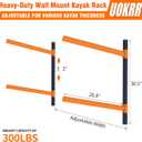 Kayak Storage Rack, Wall Mount Kayak Racks for Indoor Outdoor Storage, Heavy Duty Adjustable Kayak Rack for Garage, Spacesaver