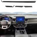 RT-TCZ Center Console Dashboard Strip Cover Trim Decoration Interior Accessories for Ford Expedition 2022 2023 2024,Black Carbon Fiber
