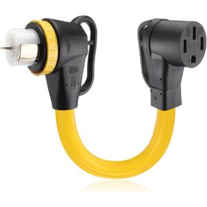 Kanayu 1.5ft SS2-50R to 14-50R 50amp RV Generator Adapter Cord Compatible with NEMA Locking SS2-50R Female to 14-50R Female Adapter Cord with Upgraded Grip Handle 6/3C+8/1C AWG for 50A RV and EV