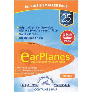 Original Children's EarPlanes by Cirrus Healthcare Ear Plugs Airplane Travel Ear Protection 3 Pair BONUS VALUE PACK