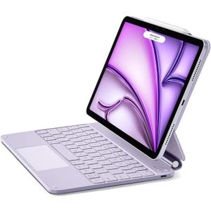 ESR iPad Air 11 inch Case with Keyboard (M3,2025/M2,2024), iPad Pro 11 & iPad Air 5/4 Magic Case, Easy-Set Floating Cantilever Stand, Precision Multi-Touch Trackpad, PurpleNOT for iPad Pro 11 M4
