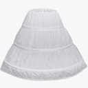 Abaowedding Girls' 3 Hoops Petticoat Full Slip Flower Girl Crinoline Skirt, White