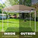 10x10ft Replacement Canopy Top with Air Vent, Waterproof & UV Protection Canopy Tent Top Cover for Straight Leg Canopy Frame - for Outdoor, Patio, Event, Trade Show (Khaki, 10x10ft)