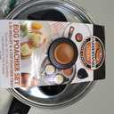 Farberware Glide Copper Ceramic Nonstick Egg Poacher Pan with Lid, 8-Inch, Black