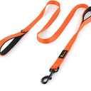 Plutus Pet Dog Leash 6ft Long,Traffic Padded Two Handle,Heavy Duty,Reflective Double Handles Lead for Control Safety Training,Leashes for Large Dogs or Medium Dogs,Dual Handles Leads(Orange)