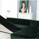 Plush Sofa Cover for 3 Cushion Couch, Velvet Couch Cover Stretch Recliner Chair Cover Furniture Sofa Loveseat Cover Protector (Dark Green) (1 seat 205270cm)