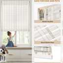 LazBlinds No Tools No Drill Cordless Bamboo Roman Shades, Light Filtering Window Treatment, Roll Up Bamboo Blinds for Window 35'' W x 64'' H, Whitewash B