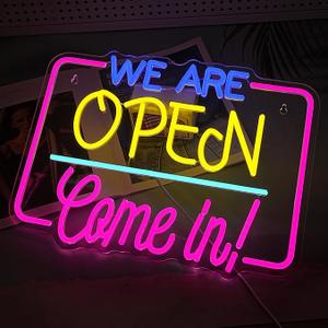 Ineonlife Barber Open Neon Sign Accessories Light Up for Wall Decor Modern Led Sign for barbershop Small Acrylic Art Decor for hair salon make up shop Decorations 15.74x14.17 inch USB POWER