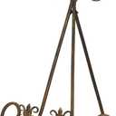 Deco 79 Metal Scroll Display Easel Tabletop Easel with Foldable Stand, Display Stand 11" x 10" x 14", Gold (16")