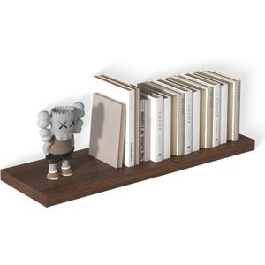 36" W x 12" D Floating Shelves Set of 1, 12 Inch Deep Floating Shelves for Wall, Large Storage Space Wall Mount Shelf with Invisible Brackets for Living Room Kitchen Bathroom, Walnut