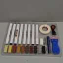 Laminate Wood Floor Repair Kit, Wax Melting Tool with Display, Hard Wax Filler, Marker Pen, Furniture and Countertop Repair Set, Blue