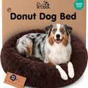 Calming Donut Dog Bed for Small Dogs, Round Dog Bed for Medium & Large Dogs