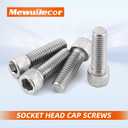 MewuDecor M8-1.25 x 30mm Socket Head Cap Screws Bolts, Allen Socket Drive, Stainless Steel 18-8 (304), Full Thread, Bright Finish, Machine Thread, 20 PCS