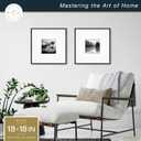 2 x MCS Master & Co. Foundry Metal 18x18 Matted Picture Frame with 8x8 Photo Display, Black Vertical & Horizontal Wall Hanging Frame for Photos & Artwork (2-Pack)