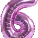 YPSelected 32 Inch Large Foil Helium Number Balloon Birthday Wedding Party 0-9 (Pink, 6)