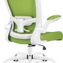 Office Chair, FelixKing Ergonomic Desk Chair Breathable Mesh Chair with Adjustable High Back Lumbar Support Flip-up Armrests, Executive Rolling Swivel Comfy Task Computer Chair for Home Office (Green)