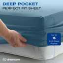 DREAMCARE Twin XL Sheet Sets - 4 pcs Breathable Cooling Bed Sheets - up to 15" Deep Pocket Twin XL Sheets Set with Side Pockets - Extra Soft 100% Brushed Hypoallergenic Hotel Luxury Bedding Mnrl Blue | - up to 15" Deep Pocket XL Twin Sheets with Side Pockets - Extra Soft - Double Brushed Hotel Luxury Bed Sheets - Mineral Blue