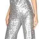 Aelidiya Sequin Jumpsuits Halter Cowl Neck Backless Romper Shiny Overalls Pants, Medium