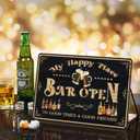 2 x Bar Sign Decor Bar Open Metal Tin Signs for Home Bar Man Cave Vintage Wall Accessories Beer Cheers Decorations Gifts 12X8 Inches