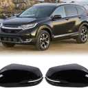Left and Right Side Mirror Cap Covers With Trun Signal Compatible With 2017-2022 Honda CR-V CRV,2016-2022 Honda HRV HR-V Side Outer Rearview Wing Mirror Cap Black Replace#76201-T1W-A01(2PC)