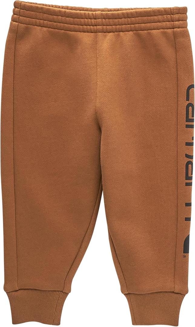 Carhartt Kid's CK8427 Fleece Logo Sweatpant - Boys, Brown (2T)