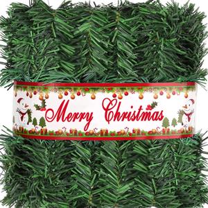 Christmas Green Garland Christmas Decorations Artificial Greenery 50 FT Non-Lit Soft Faux Pine Garland Indoor Outdoor Holiday Decor for Tree Stair Railing Front Door Window Mantle Fireplace Home Party
