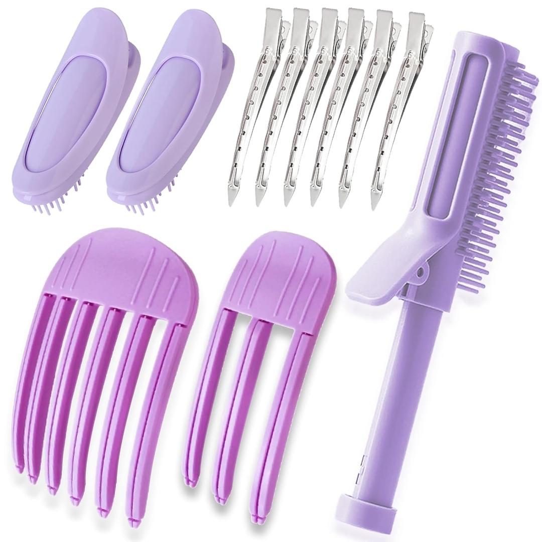 11pcs purple Hair Root Fluffy Clip, Hair Styling DIY Tools Volumizing Root Clips Wind Shaping Styling Comb, Puffy Lazy Hair Clip, Duck Bill Clips Expansion and contraction hair clip comb