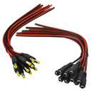Real 18AWG) 10 Pairs 12V 5A DC Power Pigtail Barrel Plug Connector Cable, 2.1mm x 5.5mm Male Female DC Pigtail Connectors for CCTV Security Camera and 12V Power Supply Adapter by MILAPEAK