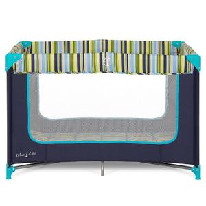 Dream On Me Zodiak Baby Playard, Breathable Mesh Sides, Soft Comfortable Mattress, Quick & Easy to Fold with Travel Carry Bag, Compact Space Saving Design - Navy