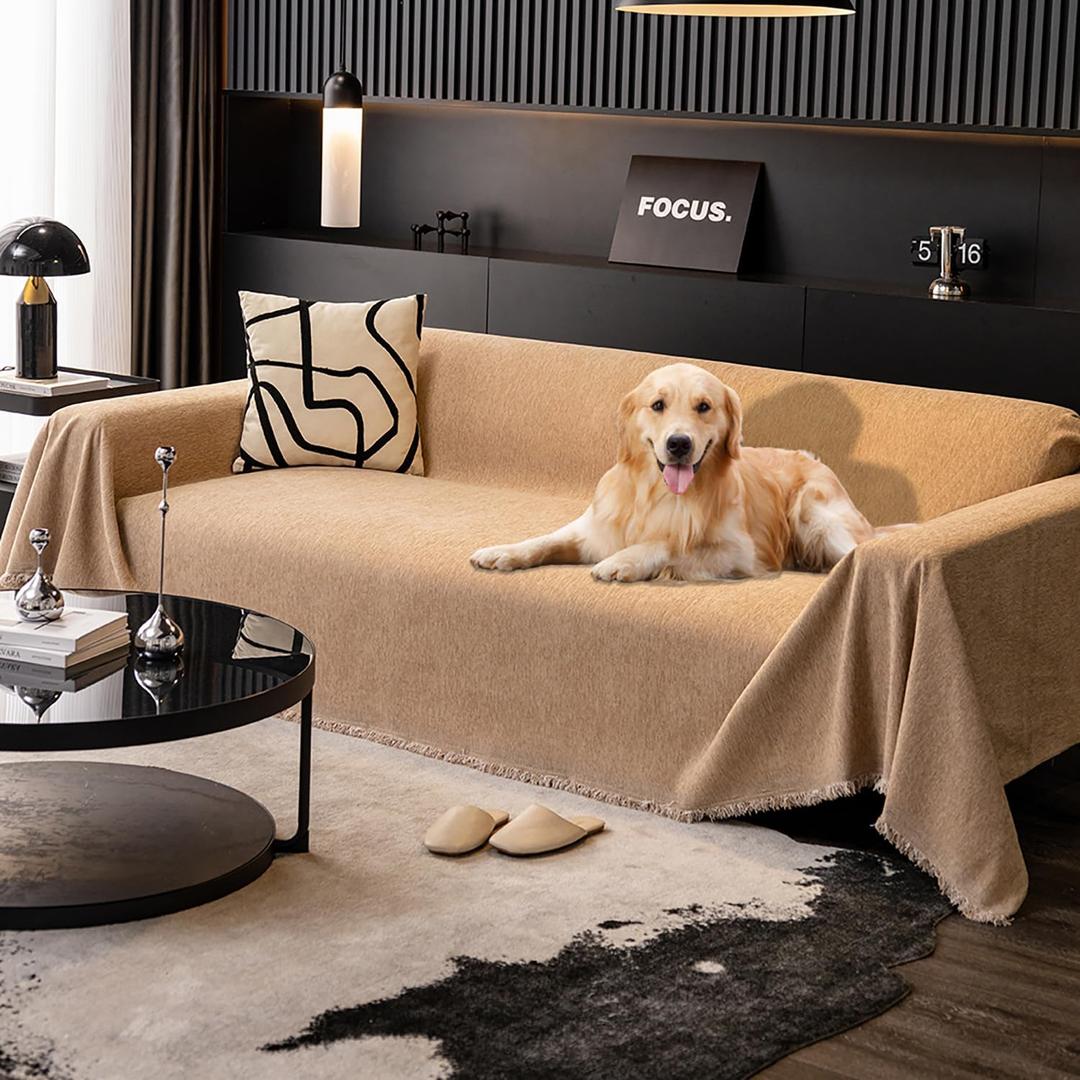 100% Waterproof Sofa Covers for Pets Couch Covers Dogs Cats Sofa SlipCover for Sectional Couches Reclining Armseat Futon Washable Furniture Protector Covers for Living Room(71" x 51", Coffee)