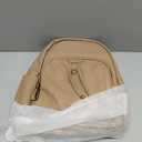 KKXIU Womens Stylish Leather Backpack Purse  Lightweight Travel Backpack with Multiple Pockets, Lychee Grain PU Leather, Gold Hardware (A-Khaki, 10x12x4.5 Inches)