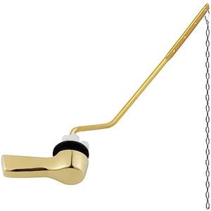 Hygie Rinse Toilet Tank Lever, Brushed Gold - Universal, Durable Metal, Includes Flapper Chain, Easy Installation, Replacement Kit for Toilet Handle