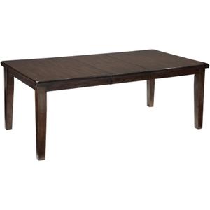 Signature Design by Ashley Haddigan Traditional Rectangular Dining Extension Table, Seats up to 8, Dark Brown
