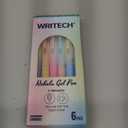 WRITECH Gel Pens Fine Point: Nebula Pen Set 0.7mm Black Ink Retractable 6ct Smooth Writing with Aesthetic Gradient Color Barrel for Journaling Note Taking Silent Click No Smear