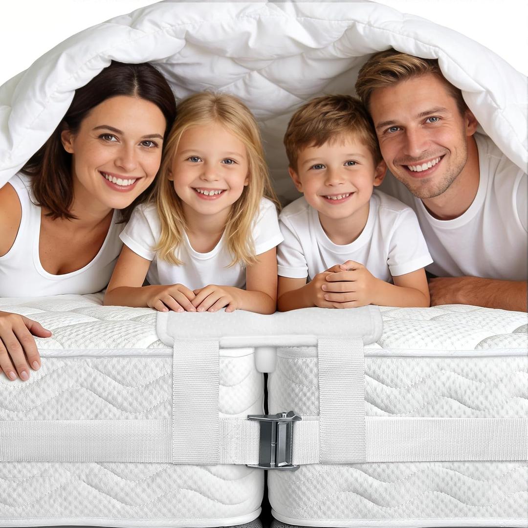 FeelAtHome Bed Bridge Twin to King Converter Kit - Twin XL to King Connector - Mattress Conversion Bridge with Adjustable Strap for Guest Room, Kids Room, Hotel(10" Class)