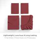 Mellanni King Sheets Set - 4 PC Iconic Collection Bedding - Hotel Luxury, Extra Soft, Cooling Bed Sheets - Wrinkle, Fade, Stain Resistant (King, Brick Red)