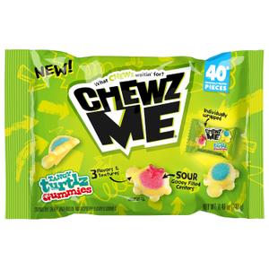 ChewzMe Tangy Turtlz Gummies, Individually Wrapped Turtle Shaped Jelly-Filled Gummy and Chewy Candy in Assorted Flavors, 8.46 Ounce (Pack of 1) BBD 05/2026