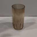 Muyan 7.5" Flower Vase for Decor Ribbed Glass Vase Modern for Centerpieces Desktop Home Office Dining Living Room Wedding (Amber) (Coffee)