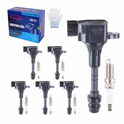Pynccid UF349 High-Performance Ignition Coils & Iridium Spark Plugs Set of 6 Compatible with Nissan Altima/Maxima/Murano/Frontier/Quest/Xterra/Pathfinder & Infiniti I35/QX4 3.5L V6-224488J115